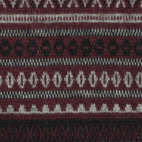 Burgundy Horizontal-Stripe Jacquard, Poly-Viscose
