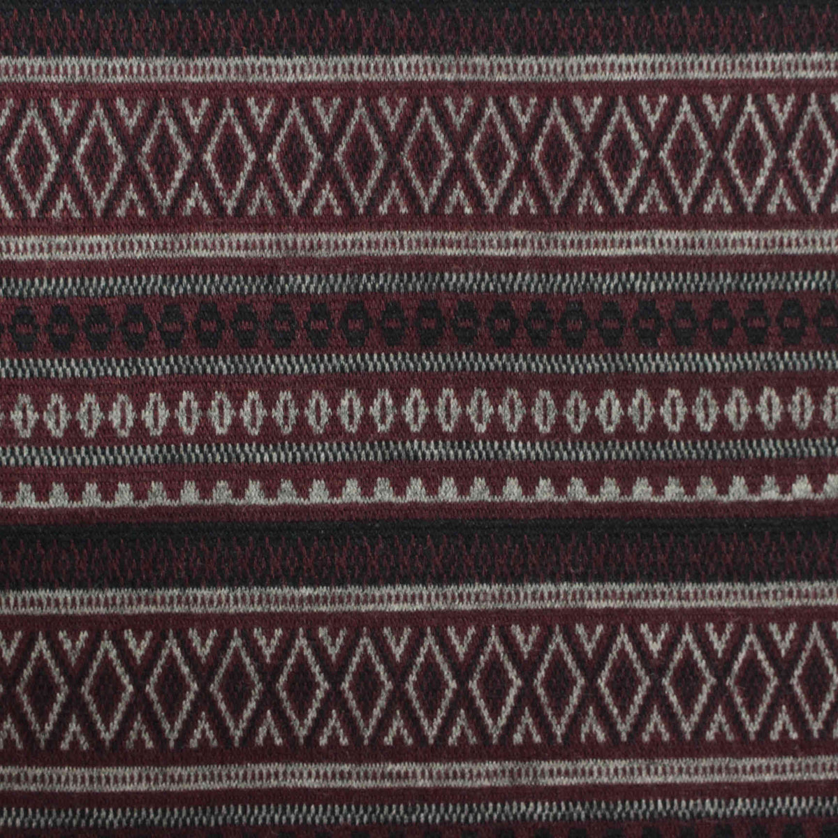 Burgundy Horizontal-Stripe Jacquard, Poly-Viscose
