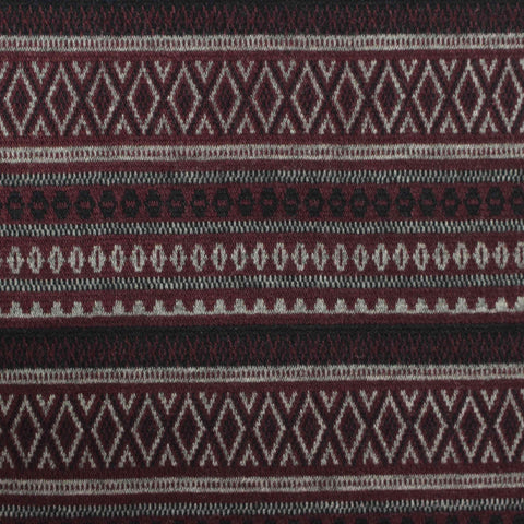 Burgundy Horizontal-Stripe Jacquard, Poly-Viscose