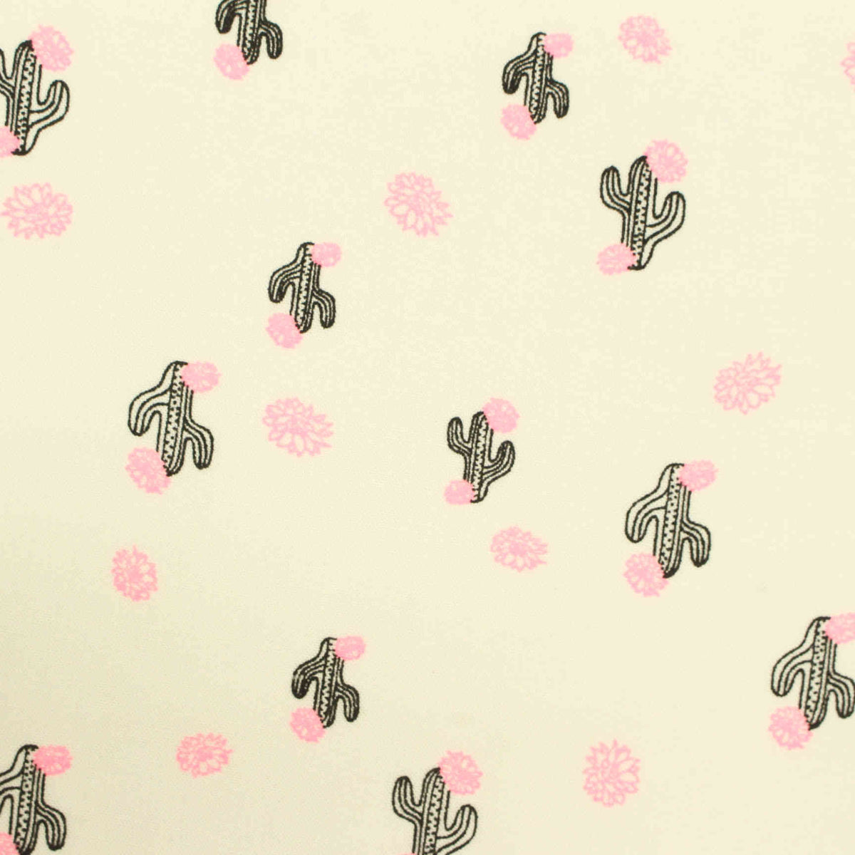 Black Flowers Woven, Viscose, 127 gsm