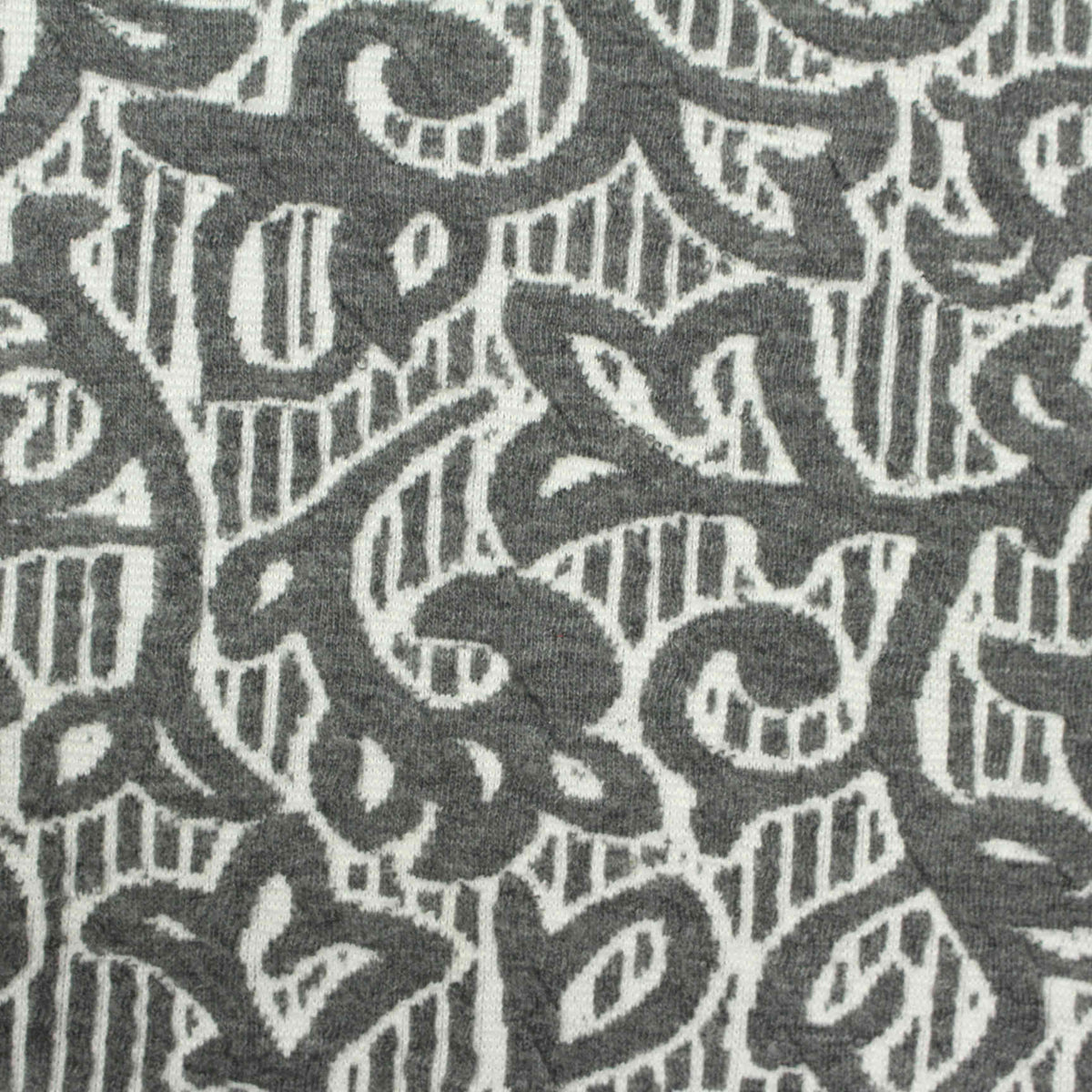 Jacquard Polyester Stretch Interlock Knit Fabric, 266 gsm, 150 cm — Grey