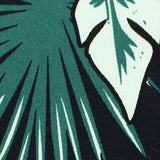 Green Tropical-Floral Poplin, Cotton — texture