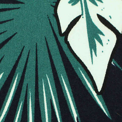 Green Tropical-Floral Poplin, Cotton