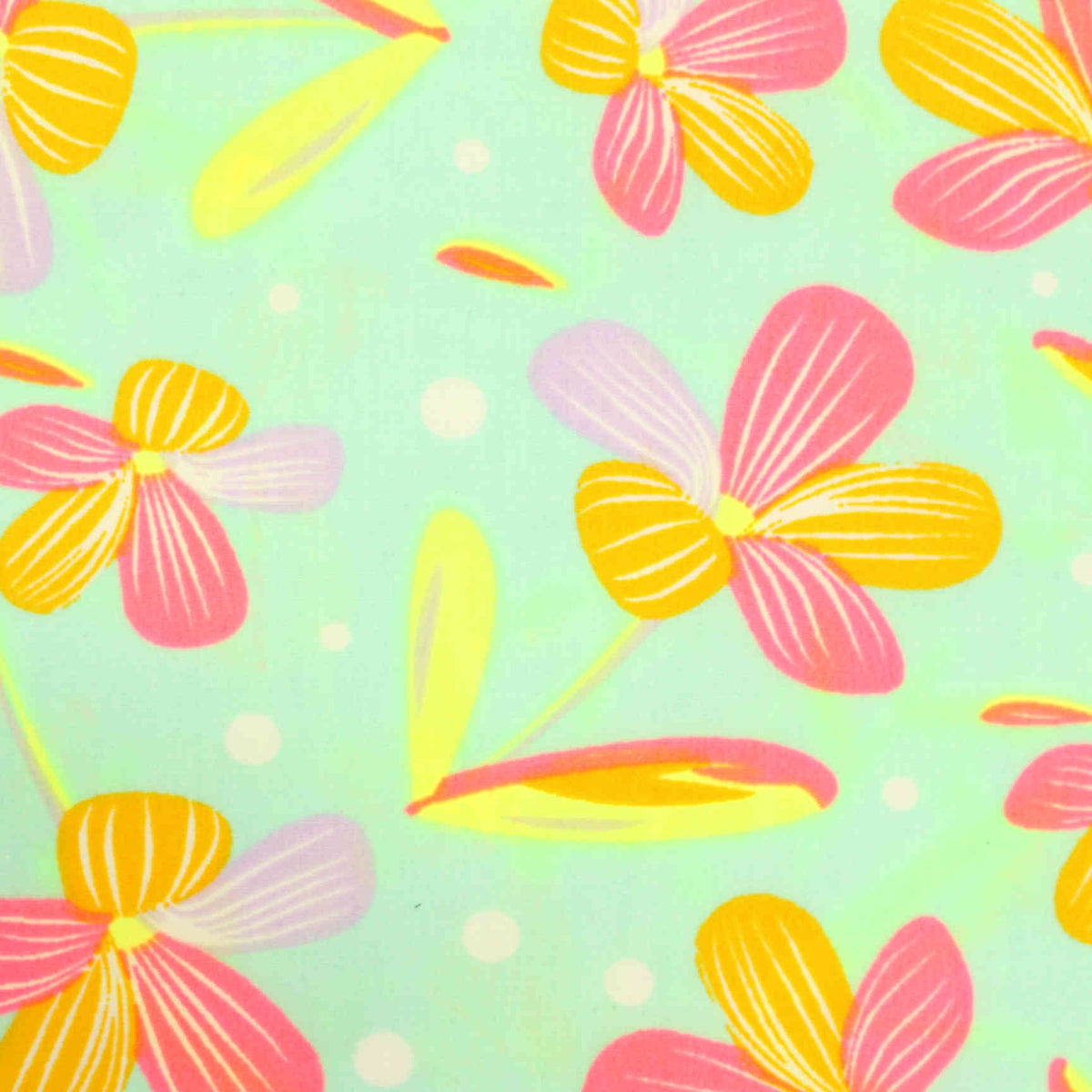 Pink Flowers Poplin, Cotton, 131 gsm