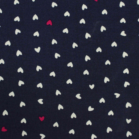 White Scattered-Heart Woven, Viscose