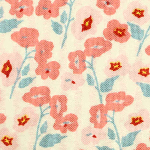 Pink Flowers Woven, Viscose, 134 gsm