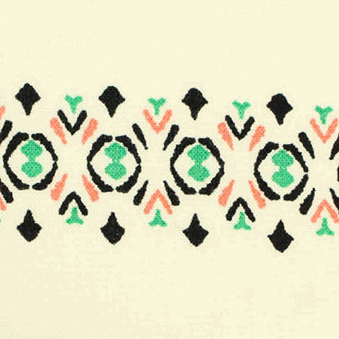 Black Geometric-Band Woven, Viscose