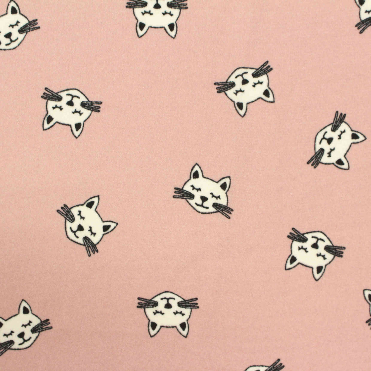 White Cartoon-Cat Woven, Polyester