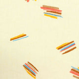 Brown Abstract-Brushstroke Woven, Viscose-Linen