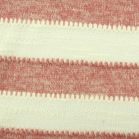 Cream Horizontal-Stripe Knit, Viscose-Poly, 159 gsm