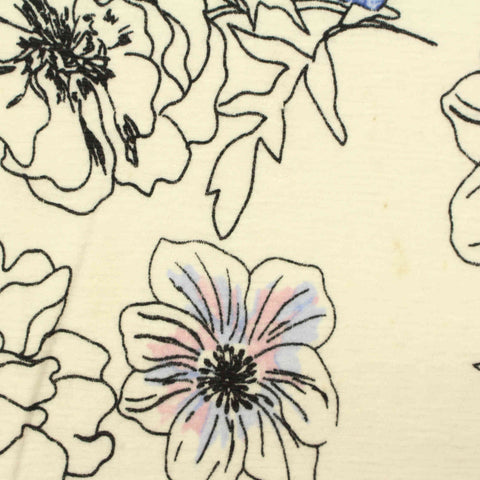 Black Floral Knit, Polyester, 236 gsm