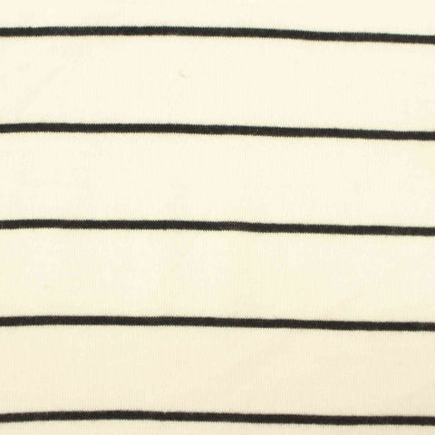 Black Horizontal-Stripe Knit, Poly-Viscose, 146 gsm