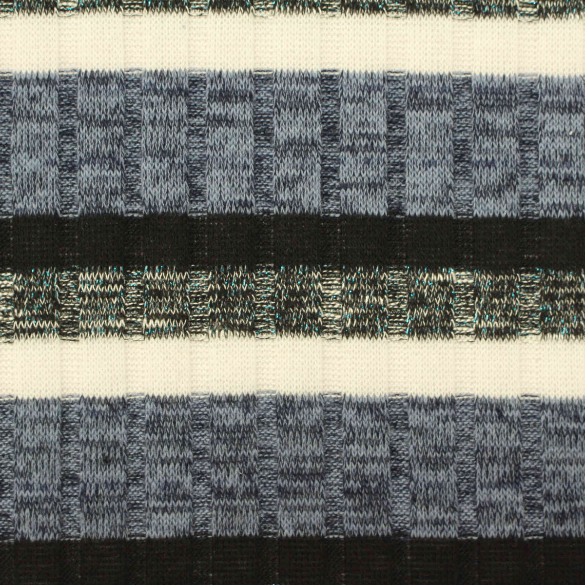 White Marl Rib Knit, Polyester, 213 gsm