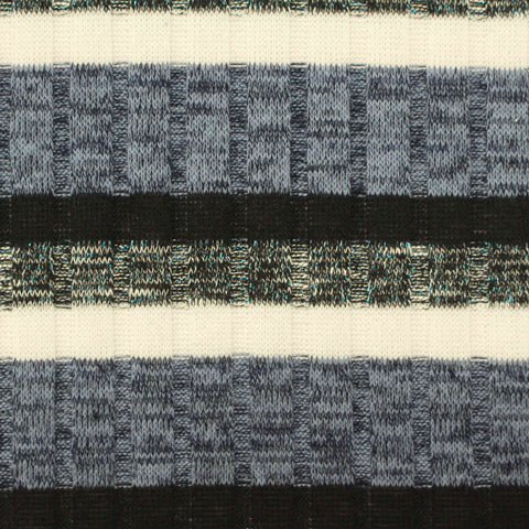 White Marl Rib Knit, Polyester, 213 gsm