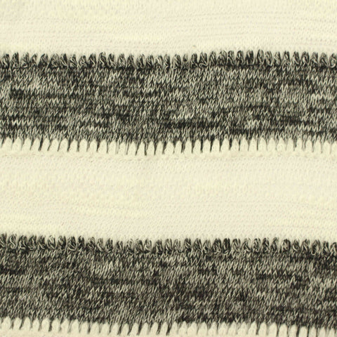 Off-White Horizontal-Stripe Knit, Viscose-Poly, 167 gsm