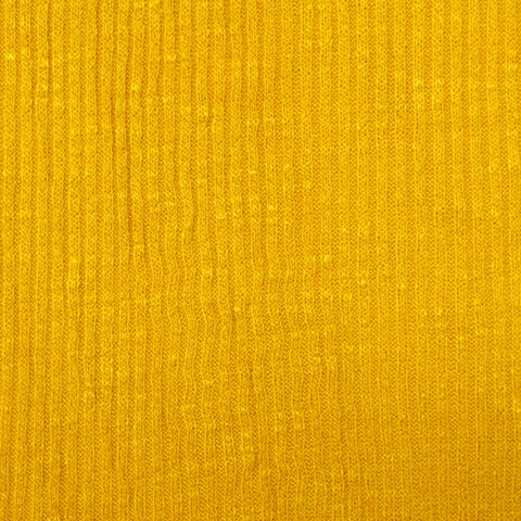 Viscose Polyester Stretch Rib Knit Fabric, 213 gsm — Yellow