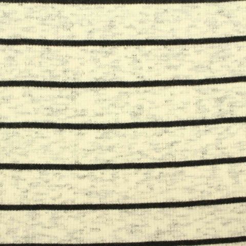 Black Horizontal-Stripe Knit, Viscose, 253 gsm
