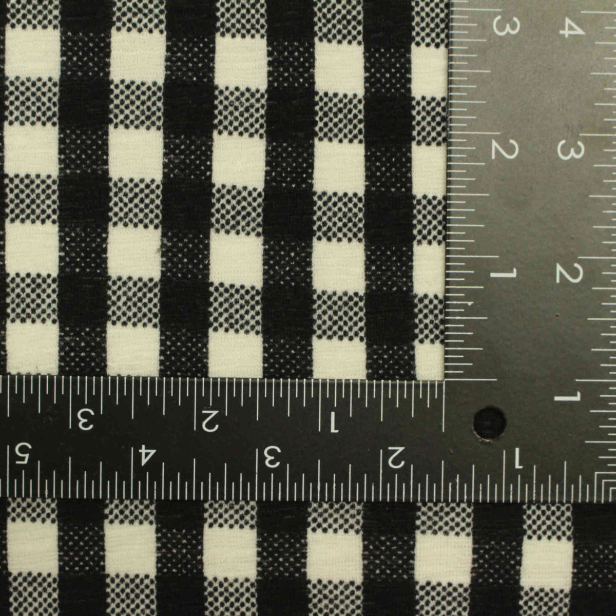 Black Gingham Knit, Polyester