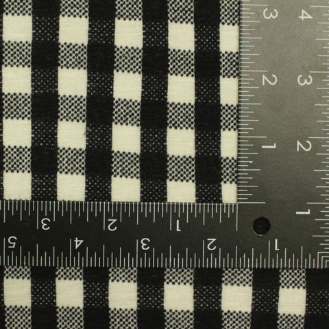 Black Gingham Knit, Polyester