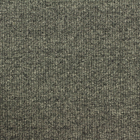 Dark Grey Marl Rib Knit, Cotton, 476 gsm