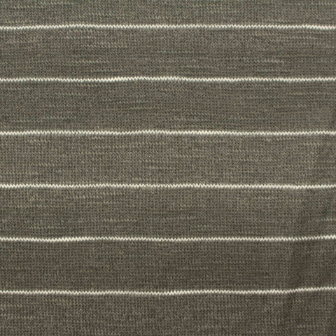 White Horizontal-Stripe Knit, Cotton-Poly, 146 gsm