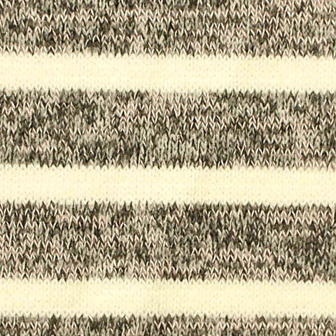 Cream Horizontal-Stripe Knit, Poly-Viscose, 197 gsm