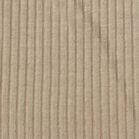 Polyester Viscose Stretch Rib Knit Fabric, 202 gsm — Beige