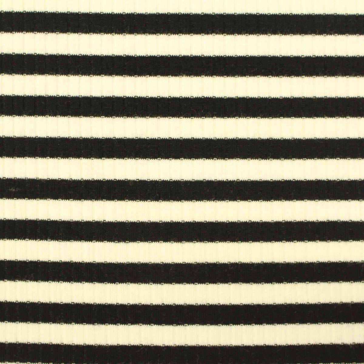 Black Horizontal-Stripe Rib Knit, Viscose, 186 gsm