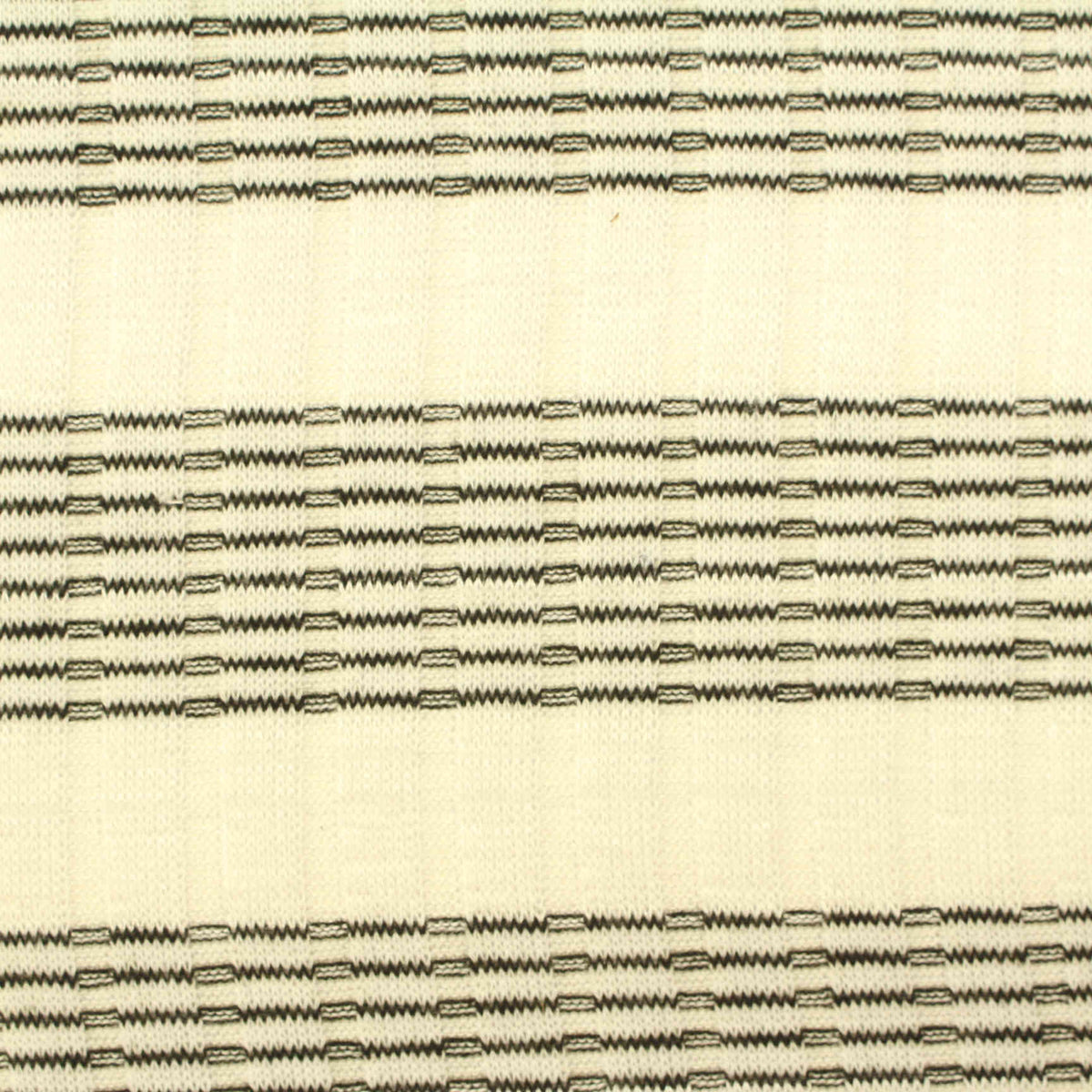 Cream Horizontal-Band Rib Knit, Poly-Viscose