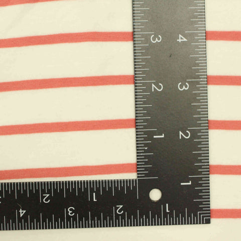 Coral Horizontal-Stripe Jersey Knit, Cotton