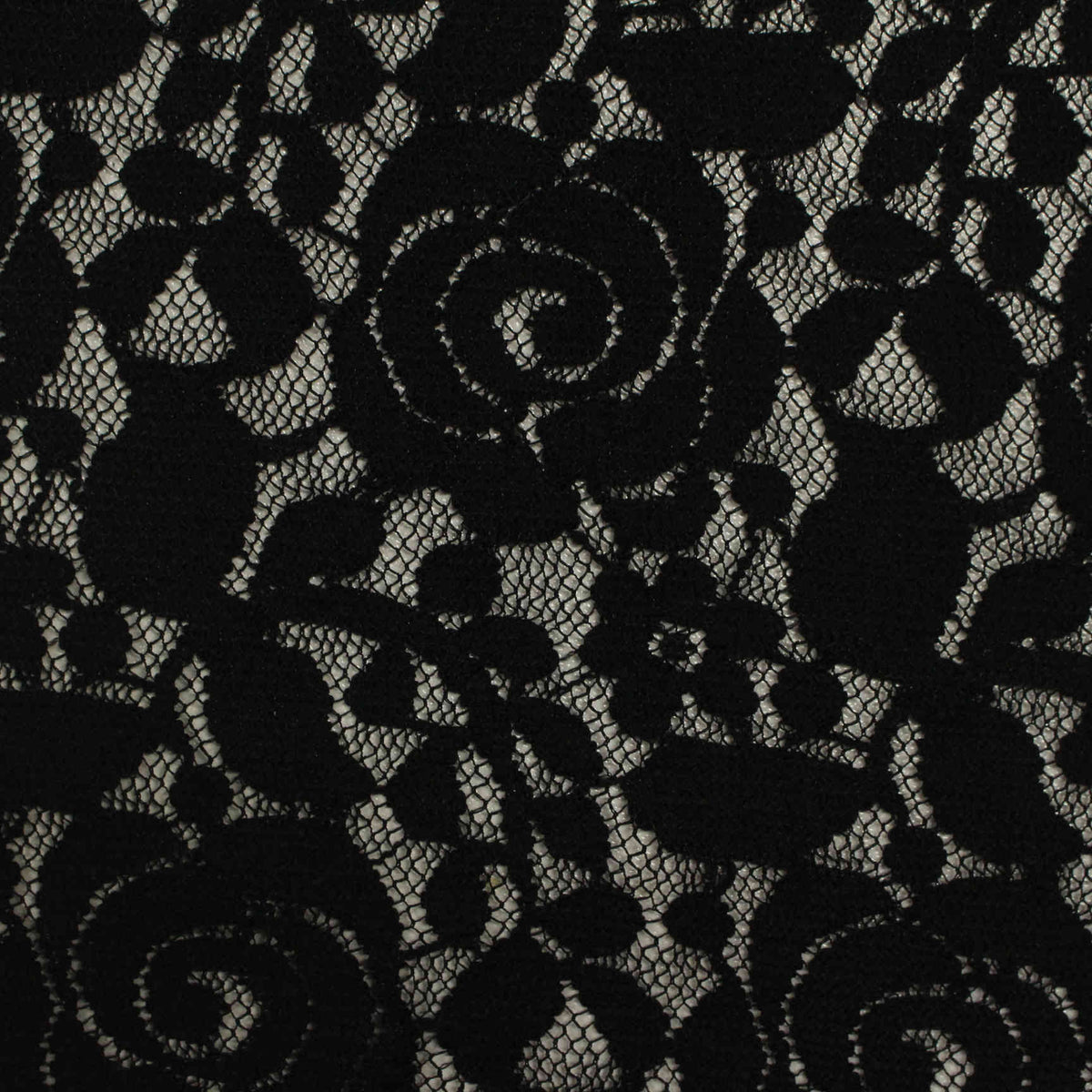 Black Floral Lace, Nylon, 134 gsm