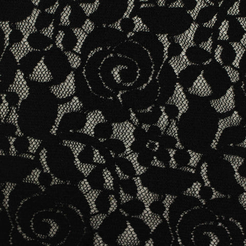 Black Floral Lace, Nylon, 134 gsm
