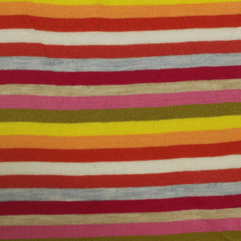 Multi Horizontal-Stripe Jersey Knit, Viscose, 138 gsm