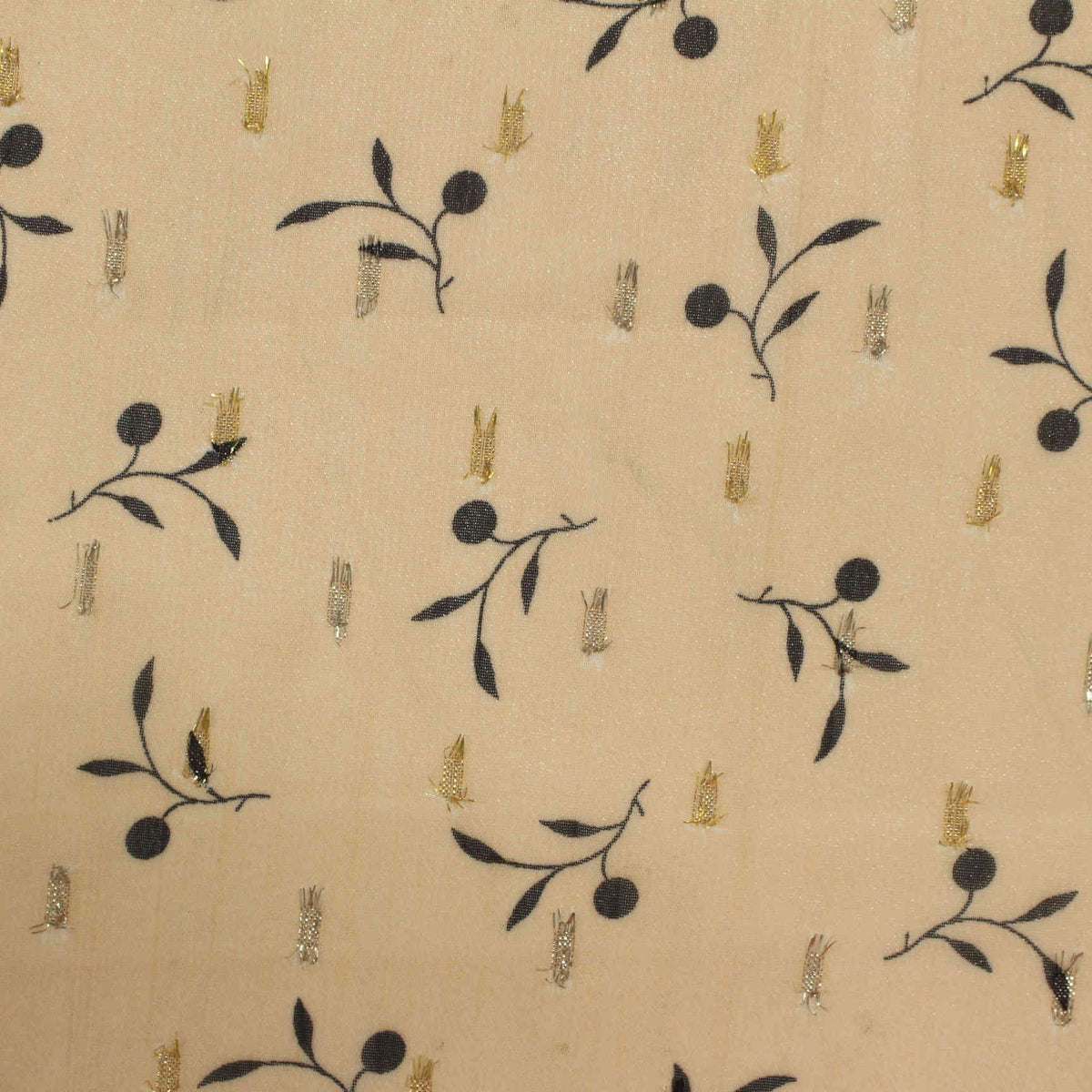 Gold Branches Chiffon, Polyester