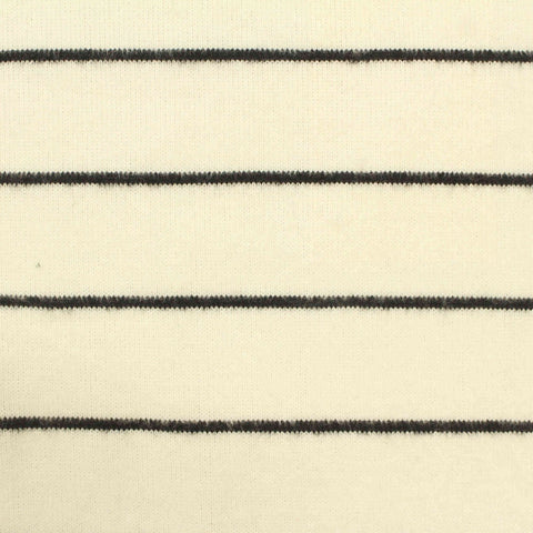 Black Horizontal-Stripe Chunky Knit, Poly-Viscose, 221 gsm