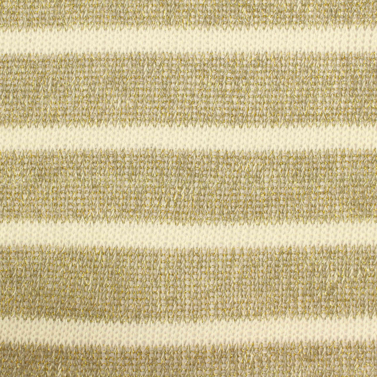 Cream Horizontal-Stripe Chunky Knit, Viscose-Poly, 117 gsm