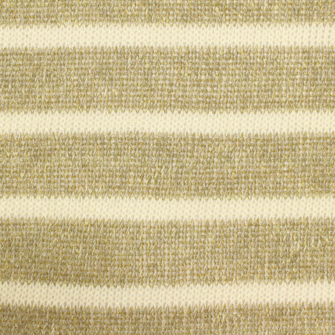 Cream Horizontal-Stripe Chunky Knit, Viscose-Poly, 117 gsm