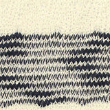 Cream Horizontal-Stripe Chunky Knit, Viscose-Poly — texture
