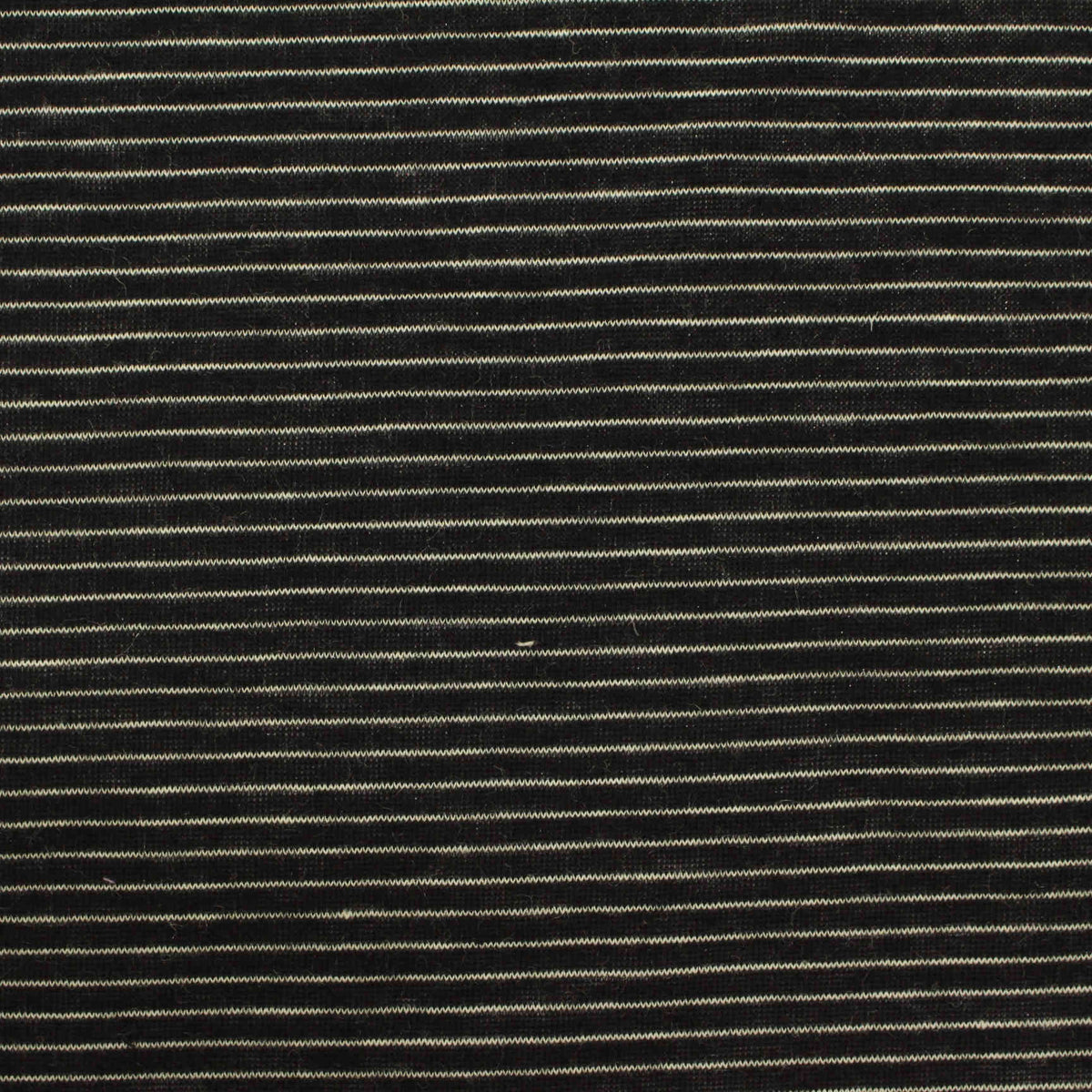 Black Horizontal-Stripe Jersey Knit, Poly-Viscose, 108 gsm
