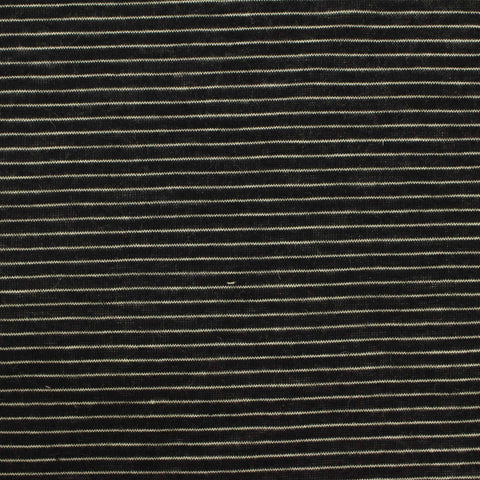 Black Horizontal-Stripe Jersey Knit, Poly-Viscose, 108 gsm