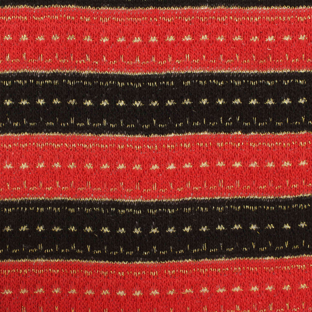 Red Horizontal-Stripe Chunky Knit, Cotton