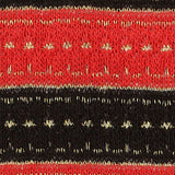 Red Horizontal-Stripe Chunky Knit, Cotton — texture