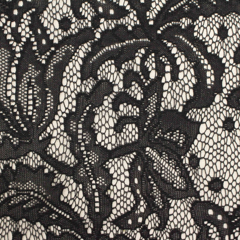 Black Floral Lace, Nylon, 70 gsm