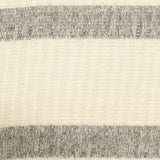 Cream Horizontal-Stripe Rib Knit, Viscose-Poly