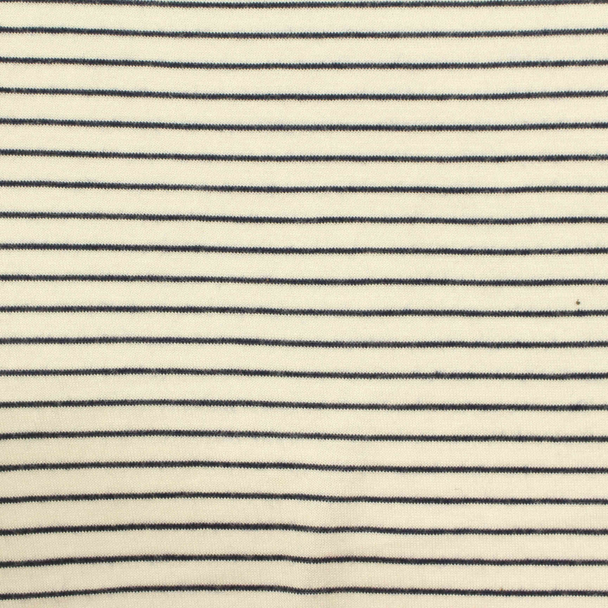 White Horizontal-Stripe Jersey Knit, Viscose, 152 gsm