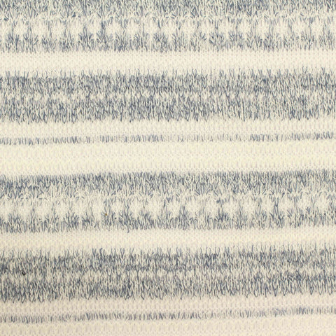 Cream Horizontal-Stripe Chunky Knit, Poly-Viscose, 152 gsm