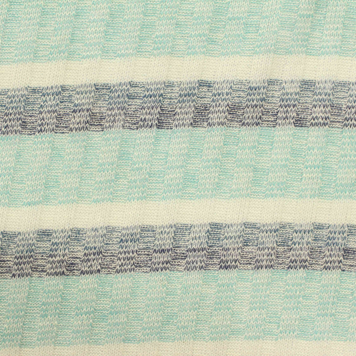 Cream Horizontal-Stripe Rib Knit, Polyester, 145 gsm