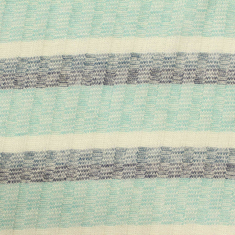 Cream Horizontal-Stripe Rib Knit, Polyester, 145 gsm