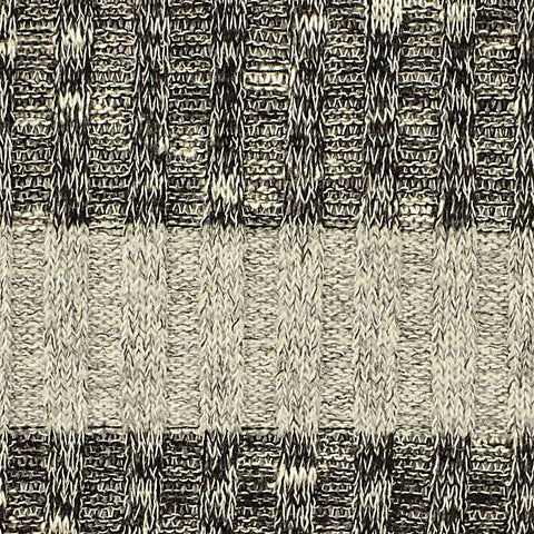 Dark Grey Horizontal-Stripe Rib Knit, Poly-Viscose