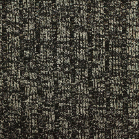 Black Vertical-Stripe Rib Knit, Viscose-Poly, 196 gsm